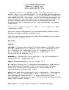 Second / Seward /  Alaska / Beaver Crossing /  Nebraska / Geography of the United States / Parliamentary procedure / Recorded vote / Minutes