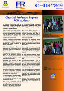 e-news Department of Planning & International Relations p o ly t e c h n i c of namibia