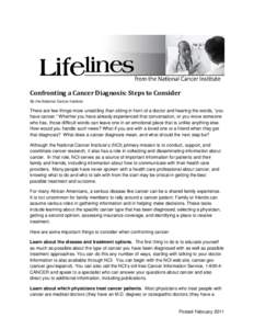 Confronting a Cancer Diagnosis: Steps to Consider