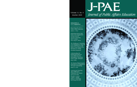 J-PAE Volume 11, No. 4 October 2005 Journal of Public Affairs Education