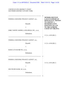 Case 1:11-cv[removed]DLC Document 558  Filed[removed]Page 1 of 20 UNITED STATES DISTRICT COURT SOUTHERN DISTRICT OF NEW YORK