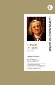 elinor ostrom[removed]A Biographical Memoir by Bonnie J. McCay and Joan Bennett