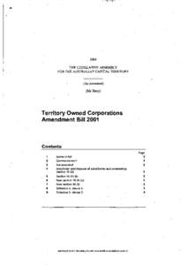 2001 THE LEGISLATIVE ASSEMBLY FOR THE AUSTRALIAN CAPITAL TERRITORY (As presented) (Mr Berry)