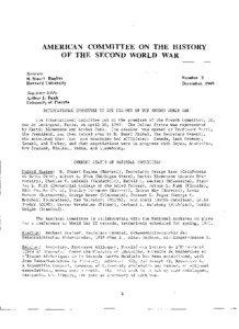 AMERICAN COMMITTEE ON THE HISTORY OF THE SECOND WORLD WAR Secretory