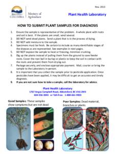 How to Submit Plant Samples for Diagnosis - Plant Health Laboratory