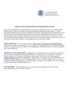 U.S. Departm  U.S. Customs and Border Protection U.S. Department of Homeland Security