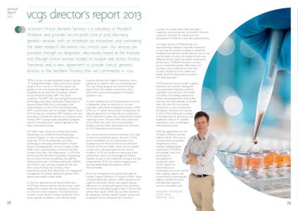 annual report 2013 , vcgs director s report 2013