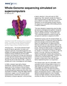 Whole-Genome sequencing simulated on supercomputers