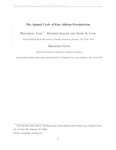 Generated using version 3.2 of the official AMS LATEX template  The Annual Cycle of East African Precipitation 1