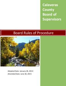 Calaveras County Board of Supervisors  Board Rules of Procedure
