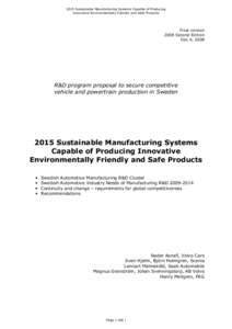 Microsoft Word - Sustainable Manufacturing Systems RD Program Second Edition 4 Dec 2008.doc