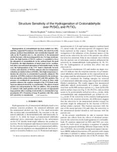 JOURNAL OF CATALYSIS ARTICLE NO. CA971494 166, 25–[removed]Structure Sensitivity of the Hydrogenation of Crotonaldehyde