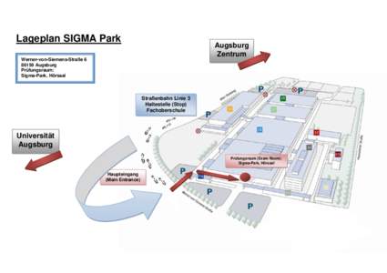 Lageplan SIGMA Park  Augsburg Zentrum  Werner-von-Siemens-Straße 6