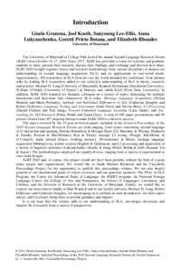 Center for Advanced Study of Language / Second language / Michael Long / Applied linguistics / Kathleen Bardovi-Harlig / Linguistics / Bilingualism / Second-language acquisition