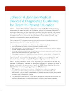 Johnson & Johnson Medical Devices & Diagnostics Guidelines for Direct-to-Patient Education