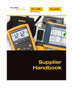   Fluke Supplier Handbook Introduction to the Fluke Supplier Handbook