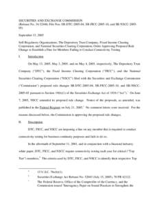 Order Approving Proposed Rule Change To Establish a Fine for Members Failing to Conduct Connectivity Testing; Rel. No[removed], File Nos. SR-DTC[removed], SR-FICC[removed], and SR-NSCC[removed]