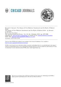 Bernard E. Harcourt. The Illusion of Free Markets: Punishment and the Myth of Natural Order. The Illusion of Free Markets: Punishment and the Myth of Natural Order by Bernard E. Harcourt Review by: Eric Jones The Americ