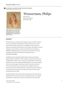 National Gallery of Art NATIONAL GALLERY OF ART ONLINE EDITIONS Dutch Paintings of the Seventeenth Century Wouwerman, Philips Also known as