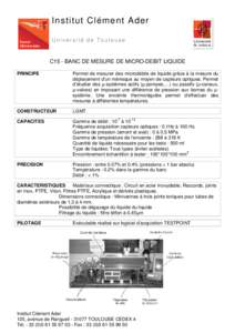 C15 - BANC DE MESURE DE MICRO-DEBIT LIQUIDE