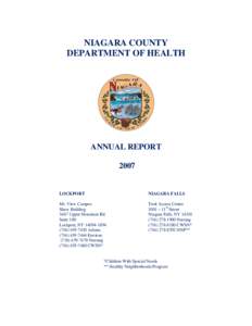 NIAGARA COUNTY DEPARTMENT OF HEALTH ANNUAL REPORT 2007