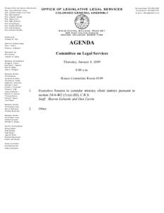 Committee on Legal Services R ep. A nne McG ihon, C hair S en. Jennifer V eiga, V ice C hair R ep. Bob G ardner R ep. Jeanne Labuda R ep. C laire Levy