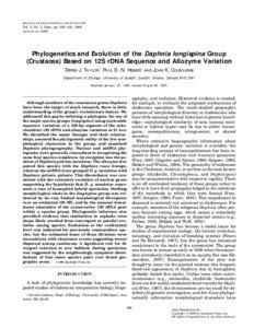 Biology / Zoology / Daphnia galeata / Daphnia pulex / Lineage / Daphnia magna / Daphnia lumholtzi / Maximum parsimony / Phylogenetic tree / Branchiopoda / Phylogenetics / Taxonomy