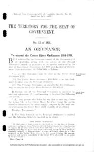 [Extract from Commonwealth of Australia Gazette, No. 56, dated 2nd July, [removed]THE TERRITORY FOR THE SEAT OF GOVERNMENT. No. 12 of 1931.