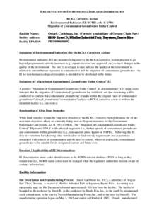 Documentation of Environmental Indicator Determination - Omark Caribbean, Inc., Bayamon, Puerto Rico