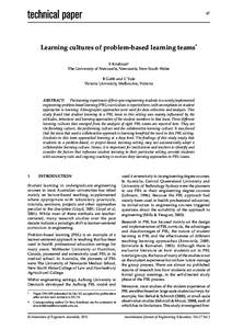 67  Learning cultures of problem-based learning teams* S Krishnan† The University of Newcastle, Newcastle, New South Wales R Gabb and C Vale