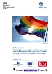 Image: Ludovic Bertron  Conference report Promoting the human rights of LGBT persons: next steps for international institutions and civil society Monday 1 – Wednesday 3 September 2014 | WP1312