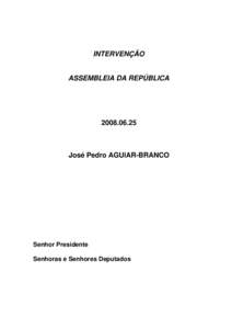 INTERVENÇÃO ASSEMBLEIA DA REPÚBLICAJosé Pedro AGUIAR-BRANCO