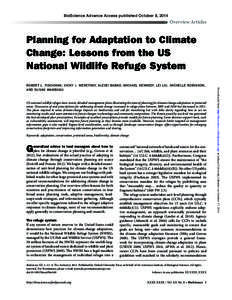 BioScience Advance Access published October 8, 2014  Overview Articles Planning for Adaptation to Climate Change: Lessons from the US