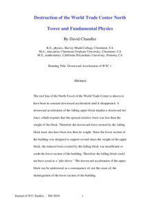 Measurement / Introductory physics / Classical mechanics / Progressive collapse / Safety engineering / 7 World Trade Center / National Institute of Standards and Technology / Kinematics / September 11 attacks / Physics / World Trade Center / New York City