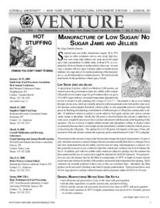 CORNELL UNIVERSITY • NEW YORK STATE AGRICULTURAL EXPERIMENT STATION • GENEVA, NY  Fall 1999 • The Newsletter of The New York State Food Venture Center • Vol. 2 No. 2 HOT STUFFING