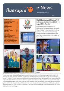 e-News November 2014 Page 1 Inside this Issue Commonwealth Games