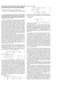 Cyclosporine Concentration Prediction using Clustering and Support Vector Regression Methods G. Camps-Valls, E. Soria-Olivas, J. J. P´erez-Ruixo, F. P´erez-Cruz, A. R. Figueiras-Vidal and A. Art´es-Rodr´ıguez Abstra