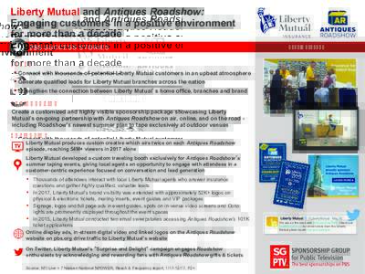 Liberty Mutual and Antiques Roadshow: Engaging customers in a positive environment for more than a decade 2004 – present  GOALS