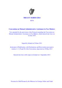 CONVENTION ON MUTUAL ADMINISTRATIVE ASSISTANCE IN TAX MATTERS
