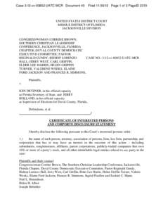 Case 3:12-cv[removed]UATC-MCR Document 40  Filed[removed]Page 1 of 3 PageID 2319 UNITED STATES DISTRICT COURT MIDDLE DISTRICT OF FLORIDA