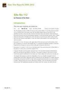 Daer Site Reports 2009–2012  Site No 112 Ian Paterson & Tam Ward  Introduction