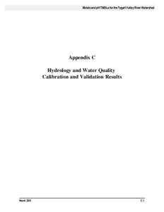 Metals and pH TMDLs for the Tygart Valley River Watershed  Appendix C Hydrology and Water Quality Calibration and Validation Results