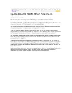 Space Racers blasts off on Kidzone24 TVNZ, Fuseworks February 13, 2014, 8:00 am http://nz.news.com/a/-/top-stories[removed]space-racers-blasts-off-on-kidzone24/