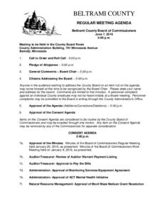Parliamentary procedure / Meetings / Geography of Minnesota / Beltrami County /  Minnesota / Agenda / Beltrami / Minutes / Warrant / Commissioner / Human communication / Linguistics