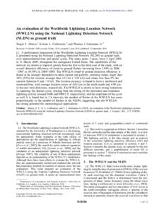 An evaluation of the Worldwide Lightning Location Network (WWLLN) using the National Lightning Detection Network (NLDN) as ground truth