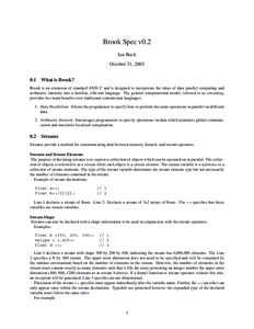 Brook Spec v0.2 Ian Buck October 31, [removed]What is Brook?