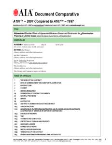 Document Comparative A107™ – 2007 Compared to A107™ – 1997 Additions to A107–1997 are underlined. Deletions from A107–1997 are in strikethrough text. TITLE