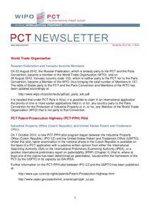PCT NEWSLETTER No[removed]November 2012)