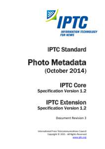 IPTC Standard  Photo Metadata (OctoberIPTC Core
