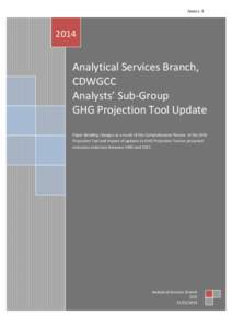CDWGCC Analysts’ Sub-Group GHG Projection Tool Review & Update